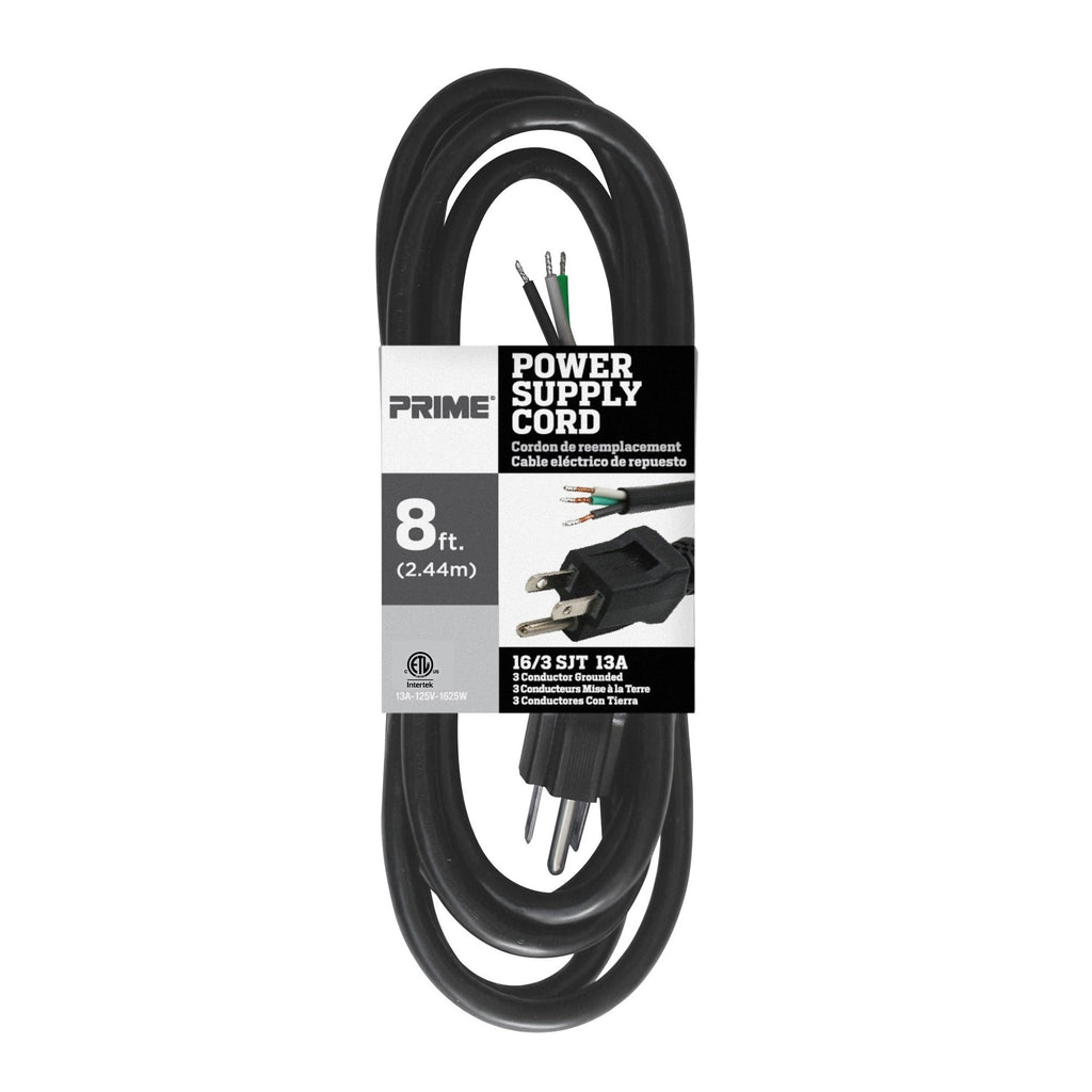 8ft 16/3 SJT Replacement Power Supply Cord — Prime Wire & Cable Inc.