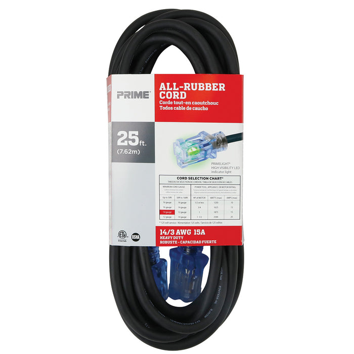 25ft 14/3 SJOOW All-Rubber™ Outdoor Extension Cord