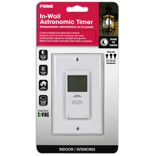 1-Outlet Indoor 24hr Timer w/Photocell Nightlight — Prime Wire & Cable Inc.