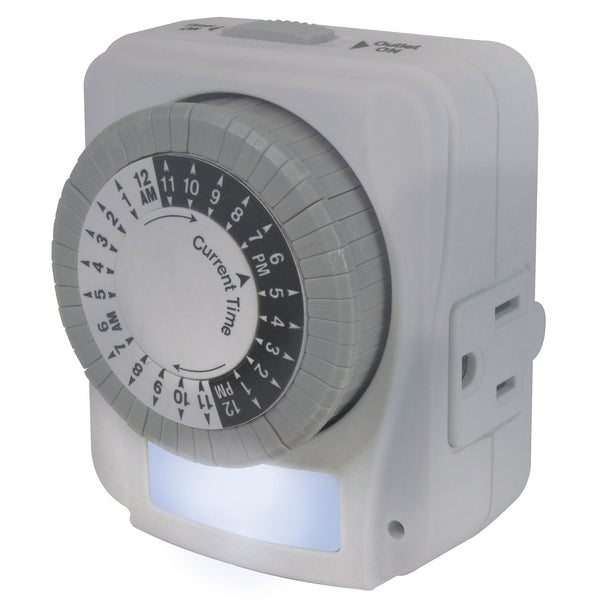 1 Outlet Indoor 24-Hour Timer <br />with Photocell Nightlight