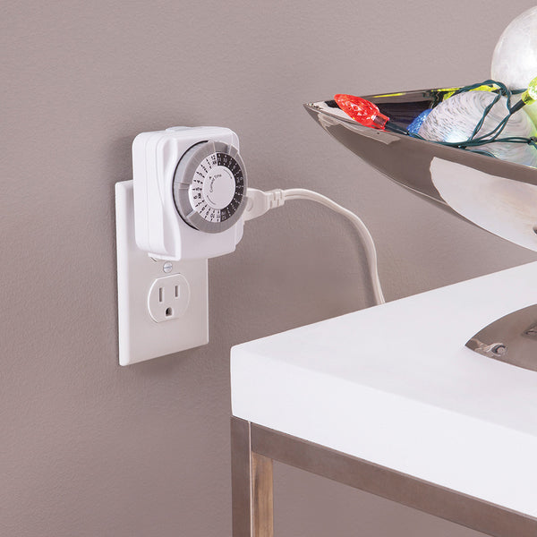 1 Outlet Indoor 24-Hour Timer <br />with Photocell Nightlight