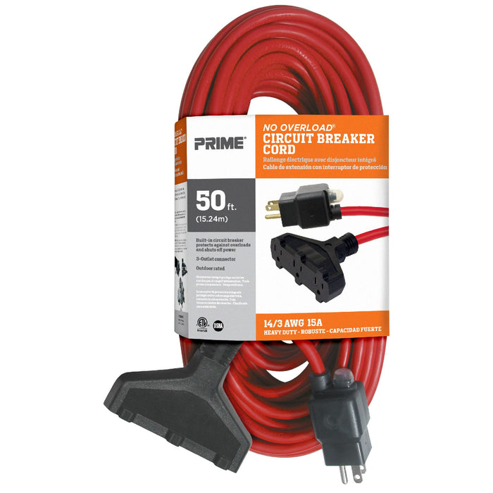 Prime Wire & Cable Outdoor Extension Cord — 50 Ft., 14/3 Gauge, 15