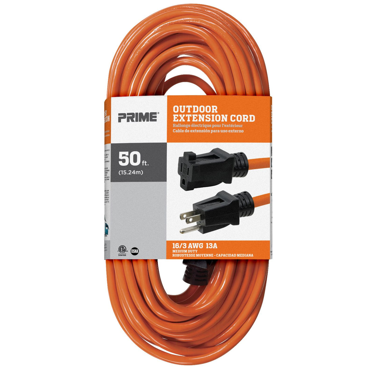 US Wire and Cable 50 ft. 16/3 Orange Extension Cord 60050 - The