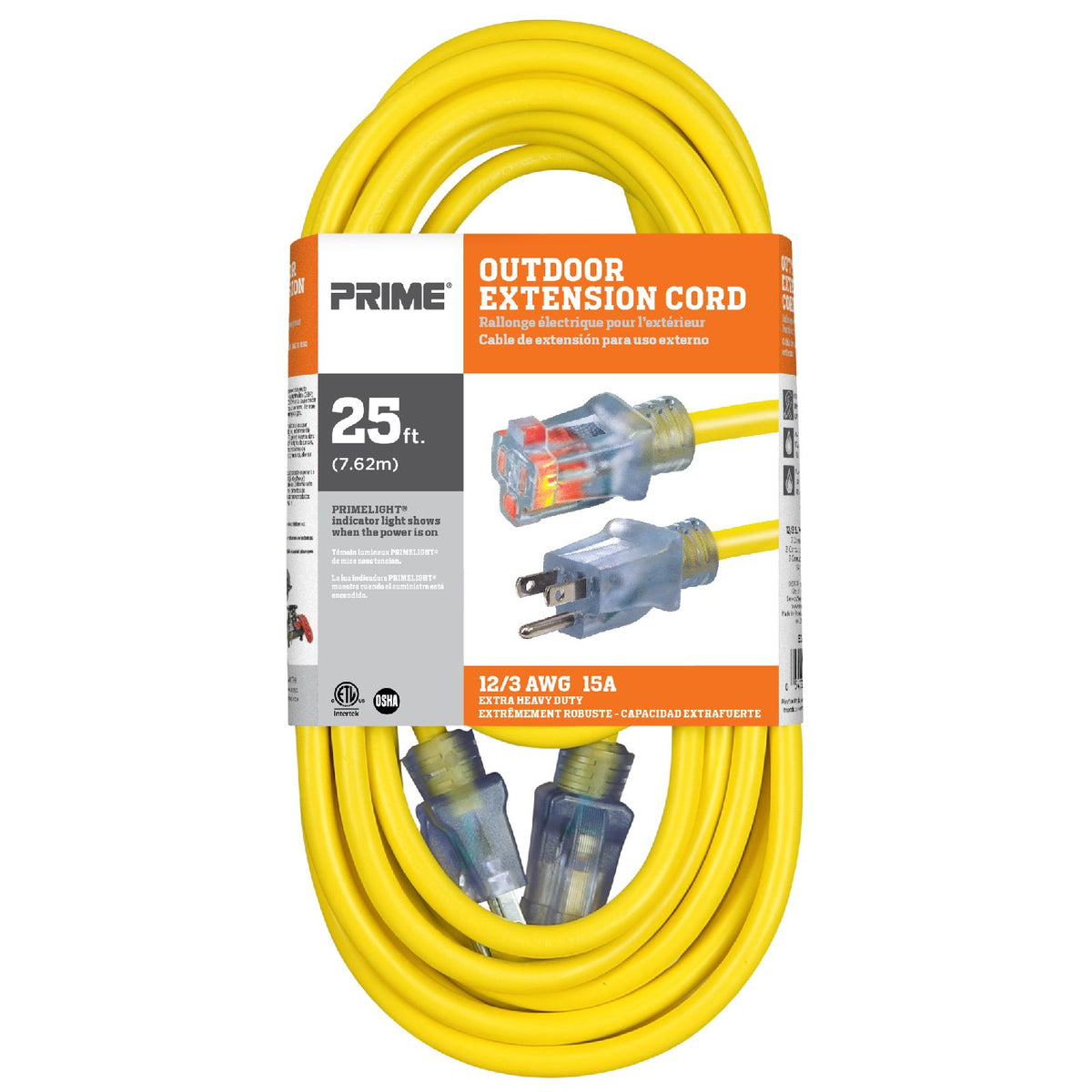 25ft 12/3 SJTW Jobsite® Outdoor Extension Cord — Prime Wire