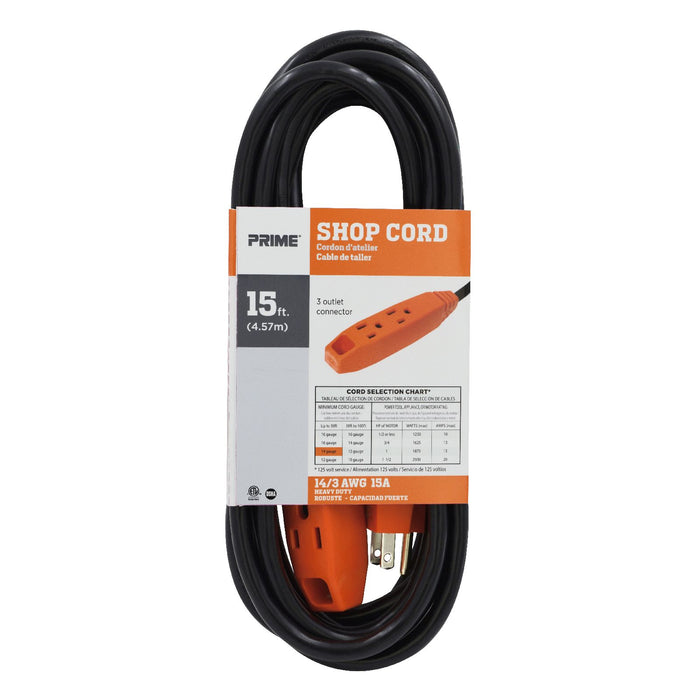 15ft 14/3 SJTW 3-Outlet Shop Cord — Prime Wire & Cable Inc.