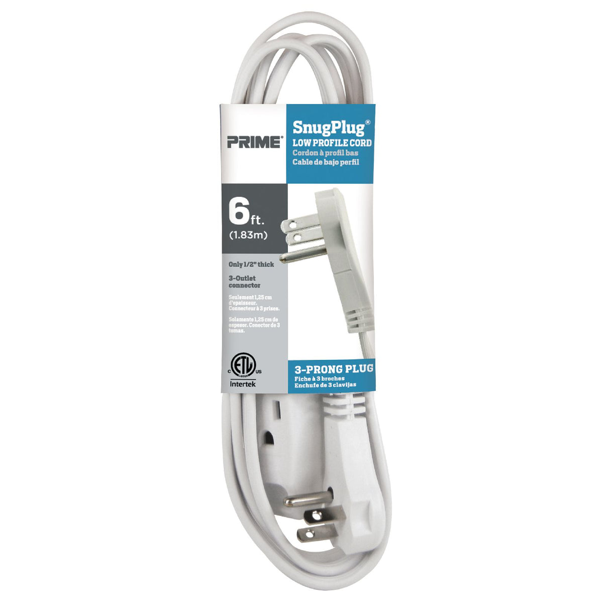 Slimline 2232 White Angled Flat Plug Extension Cord, Space Saving Flat Design, 3 Grounded Outlets Ul Listed Slimline 2232 White Angled Flat Plug Extension Cord, Space Saving Flat Design, 3 Grounded Outlets Ul Listed