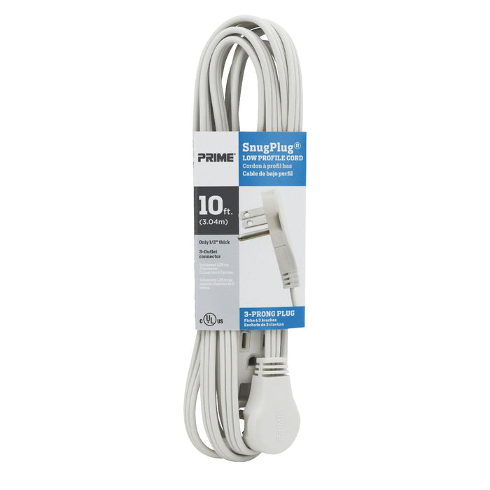 10ft 16/3 SPT-2 SnugPlug® 3-Outlet Household Extension Cord — Prime Wire &  Cable Inc.