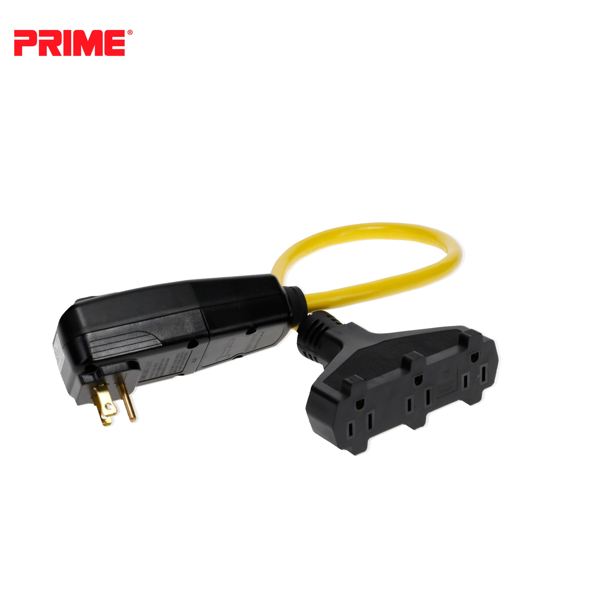 2ft 12/3 SJTW TripleTap Adapter w/GFCI Plug — Prime Wire & Cable Inc.