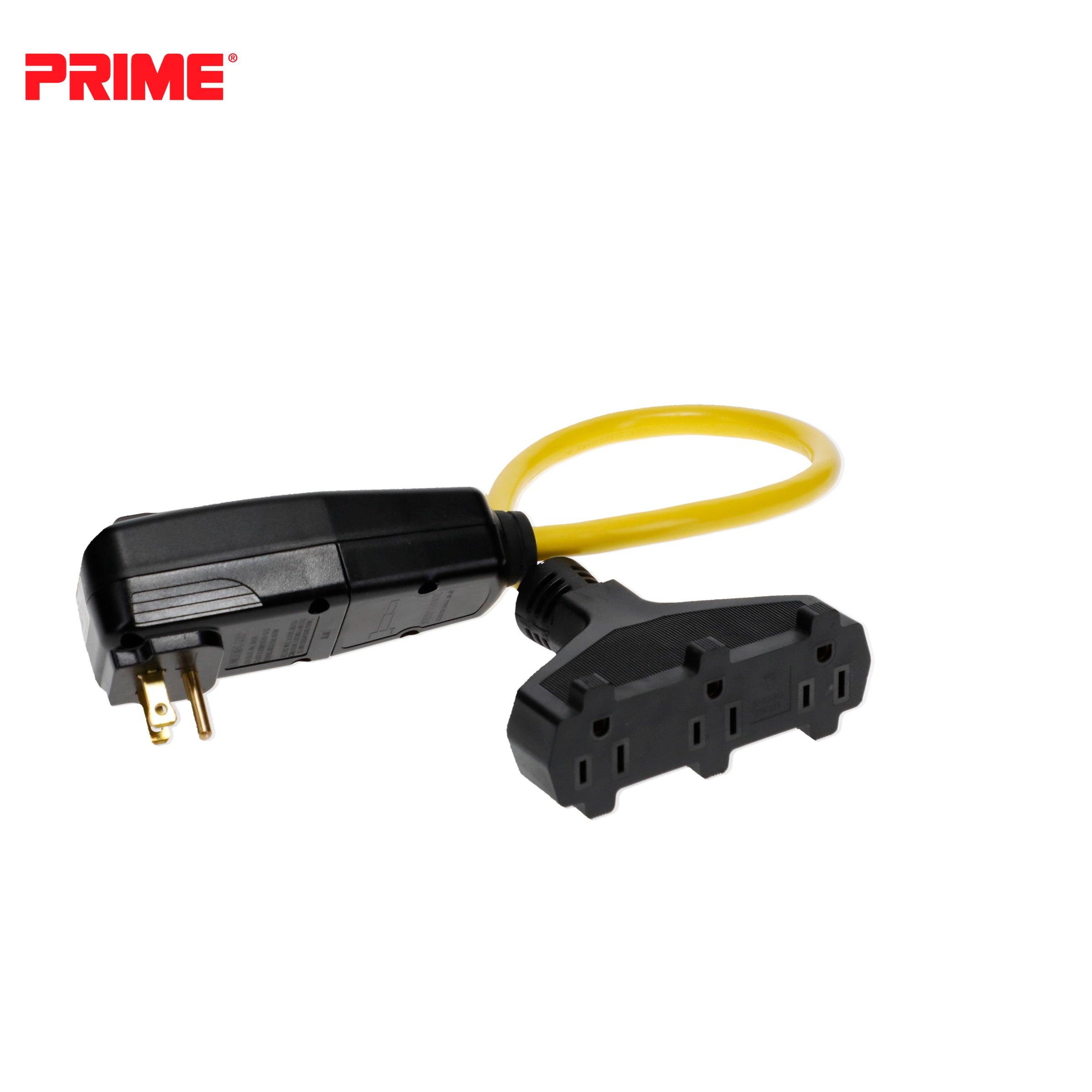 2ft 12/3 SJTW TripleTap Adapter w/GFCI Plug — Prime Wire & Cable Inc.