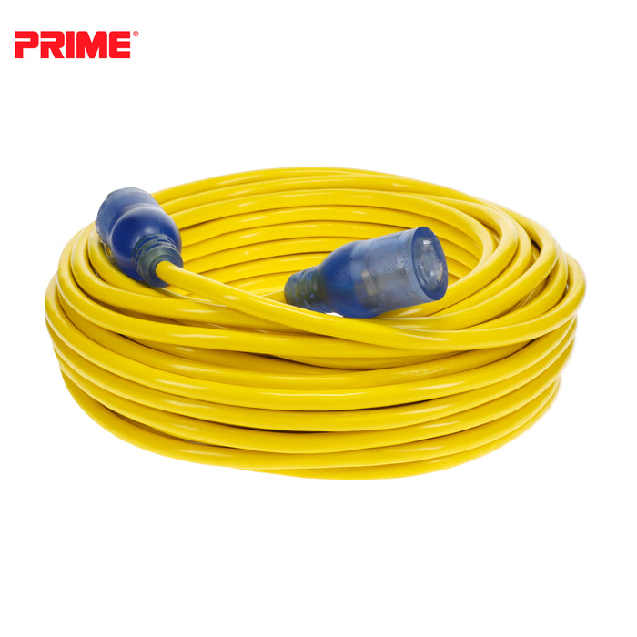 ProTeam 50' 14 Gauge Extension Cord with Twist Lock Plug, Yellow - #833432