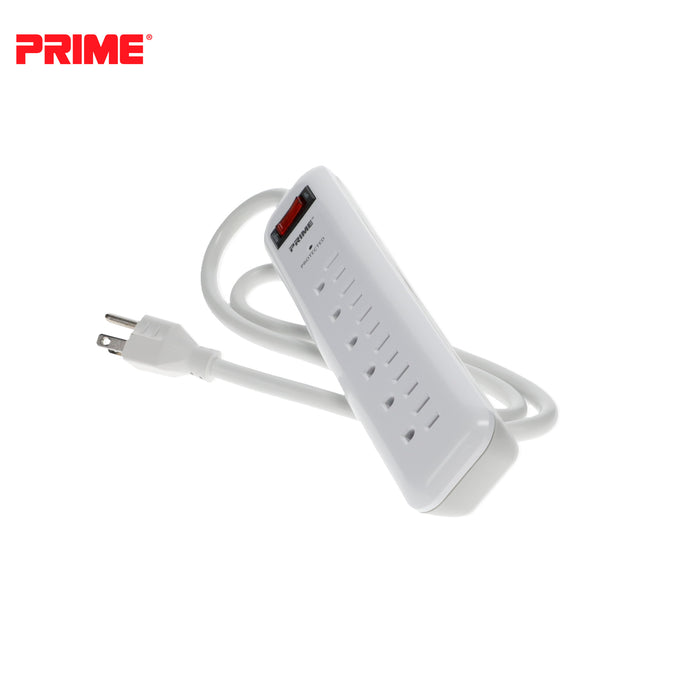6-Outlet 750 Joule Surge Protector w/3ft Cord,