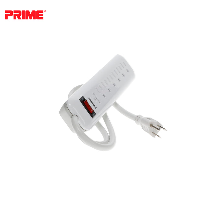 6-Outlet 750 Joule Surge Protector w/3ft Cord,