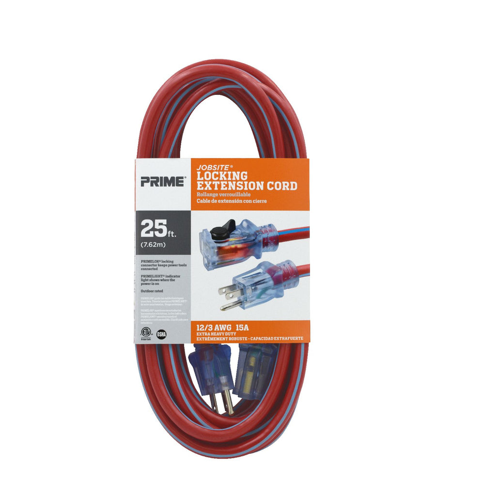 Prime Wire & Cable 7,6m (25ft) 16/3 AWG 13A Outdoor Extension Cord