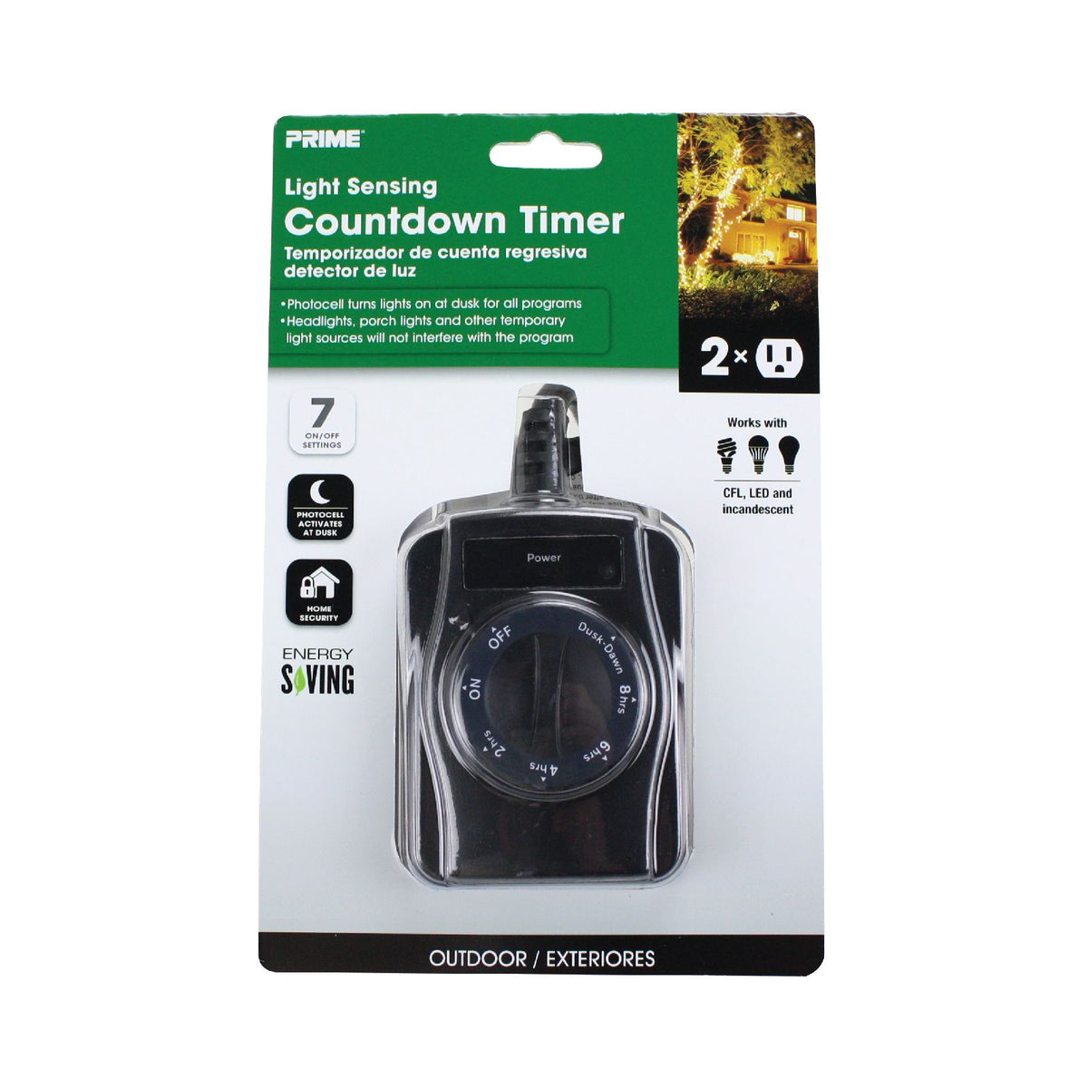 100FT Outdoor Remote Control Light Sensor Timer Countdown Waterproof 2  Outlet 879565107130